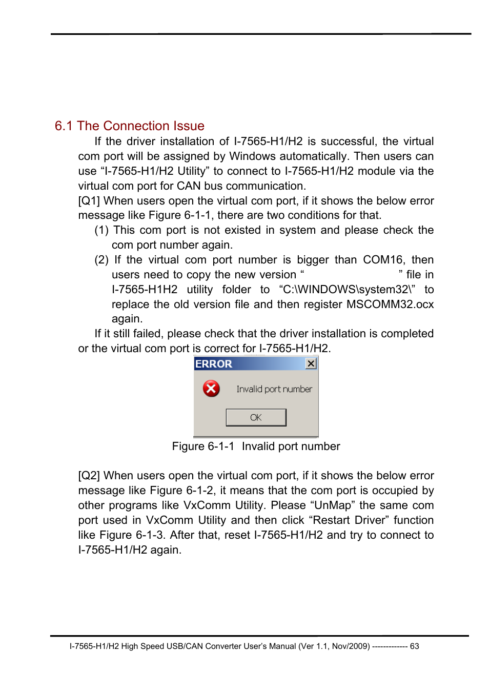 Troubleshooting, 1 the connection issue, The connection issue | B&B Electronics I-7565-H2 - Manual User Manual | Page 63 / 70