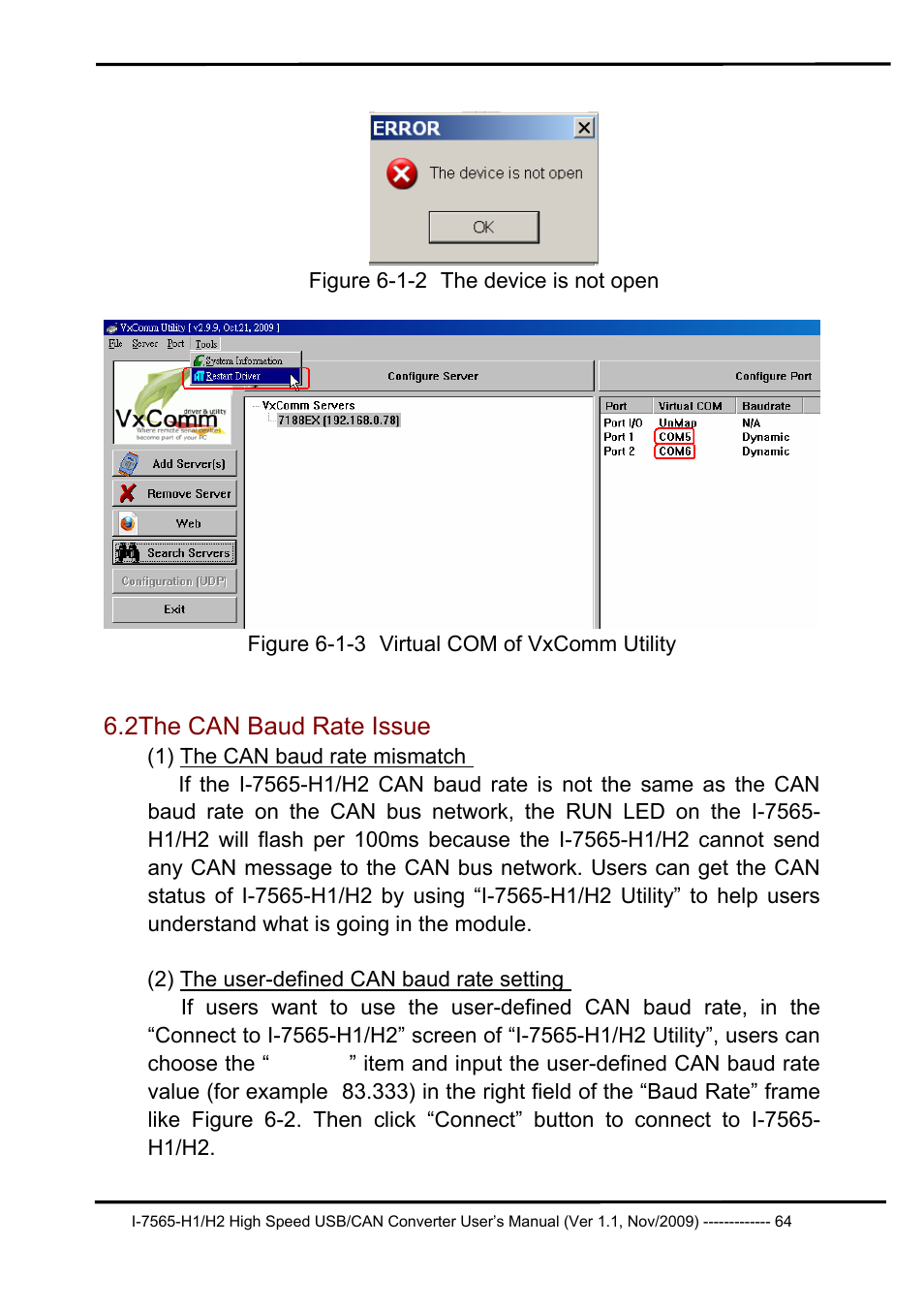 2 the can baud rate issue, The can baud rate issue, 2the can baud rate issue | B&B Electronics I-7565-H2 - Manual User Manual | Page 64 / 70