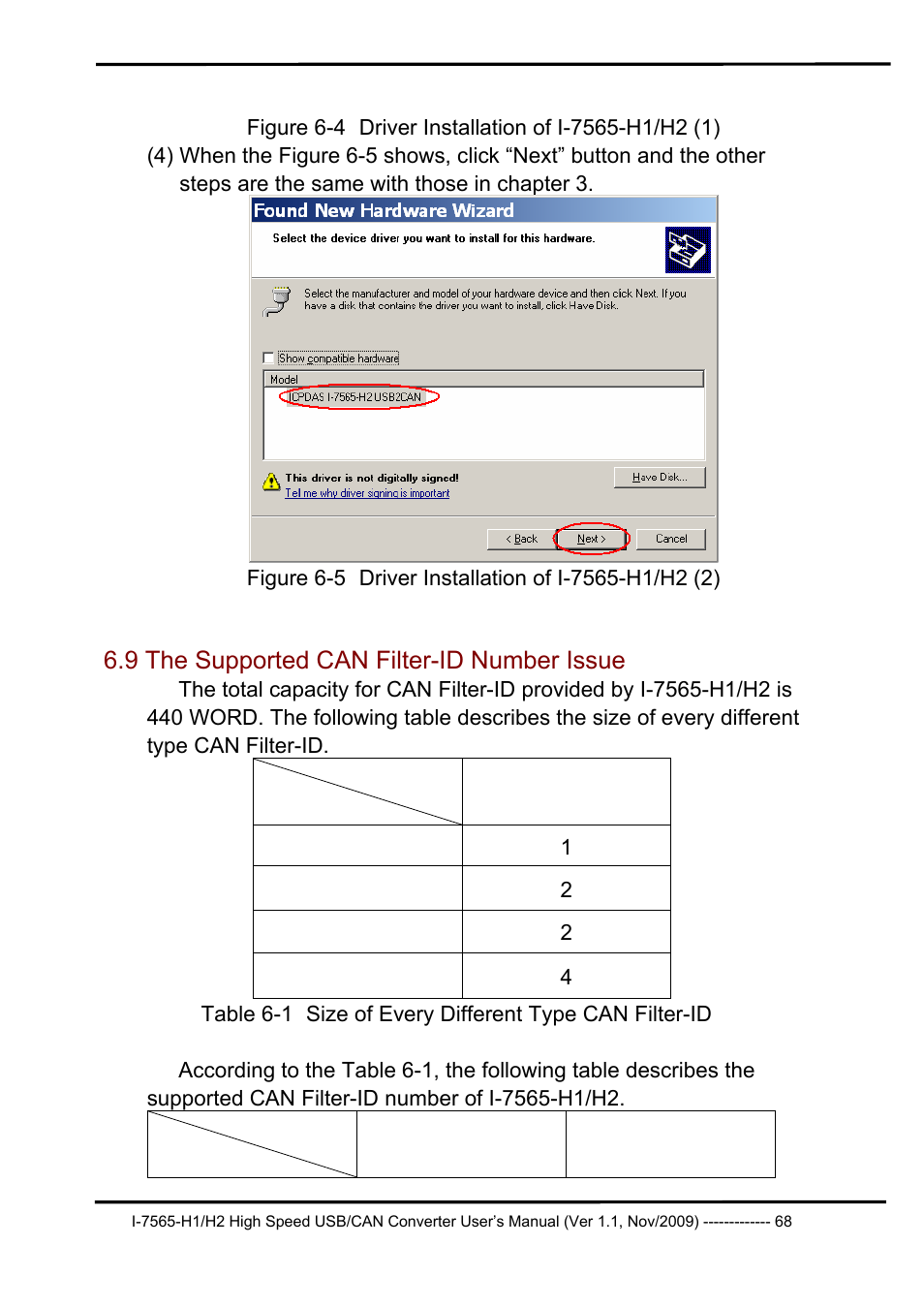 9 the supported can filter-id number issue, The supported can filter-id number issue | B&B Electronics I-7565-H2 - Manual User Manual | Page 68 / 70