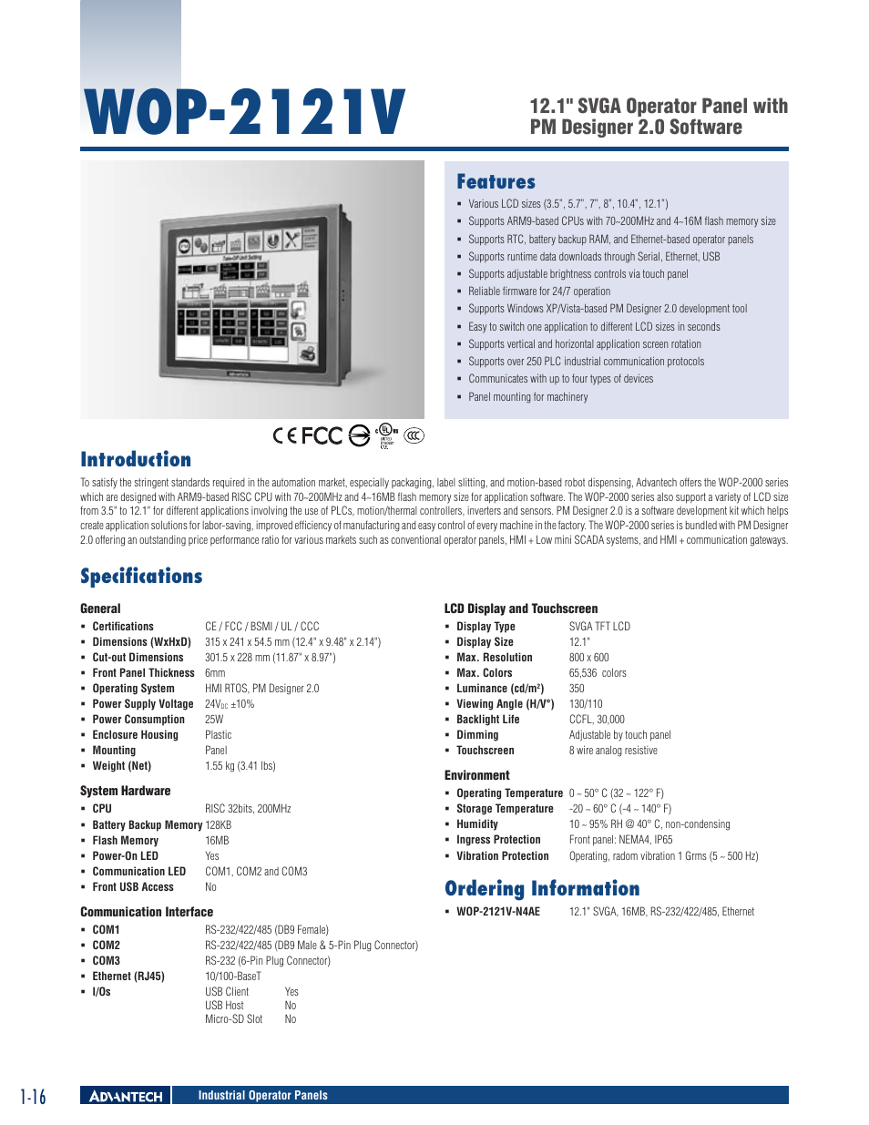 B&B Electronics WOP-2121V-N4AE - Datasheet User Manual | 2 pages