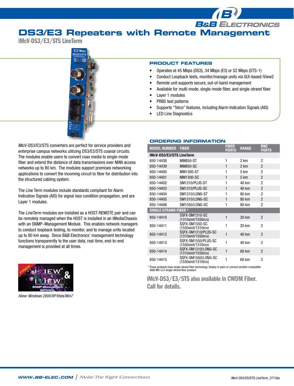 B&B Electronics 850-14400--15 - Datasheet User Manual | 2 pages