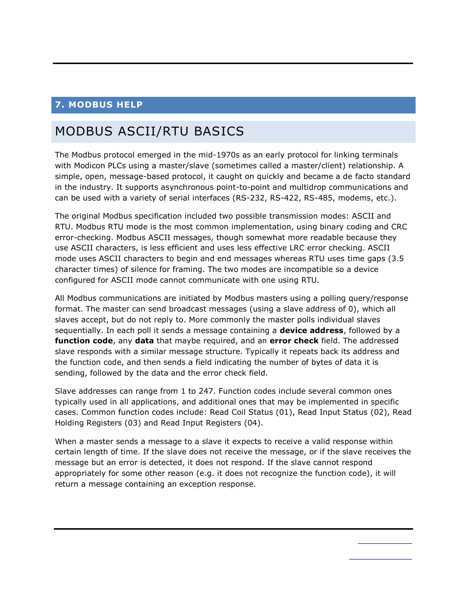 Modbus ascii/rtu basics | B&B Electronics MESP211D_T - Manual User Manual | Page 56 / 68
