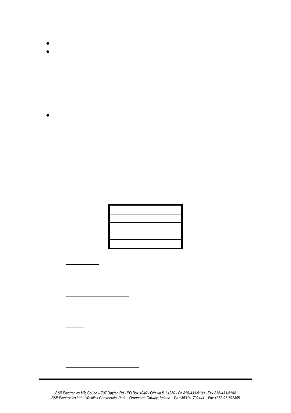 Parameters | B&B Electronics 232MSS2 - Manual User Manual | Page 20 / 34