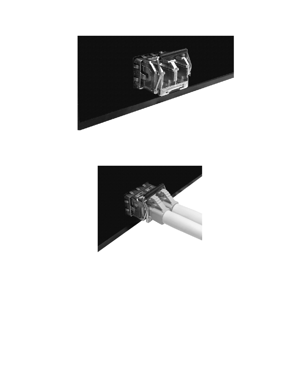 Figure 2.9: transceiver inserted, Figure 2.10: lc connector to the transceiver | B&B Electronics EIRP410-2SFP-T - Manual User Manual | Page 13 / 24