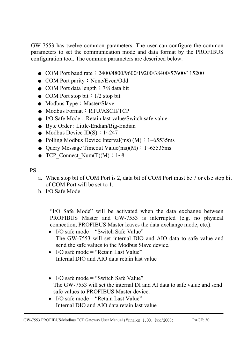 3 the configuration of the common parameters | B&B Electronics GW-7553 - Manual User Manual | Page 30 / 75