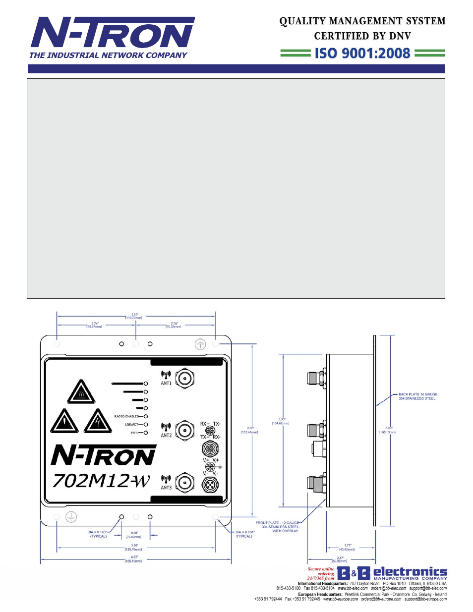 B&B Electronics 702M12-PK - Datasheet User Manual | Page 5 / 5