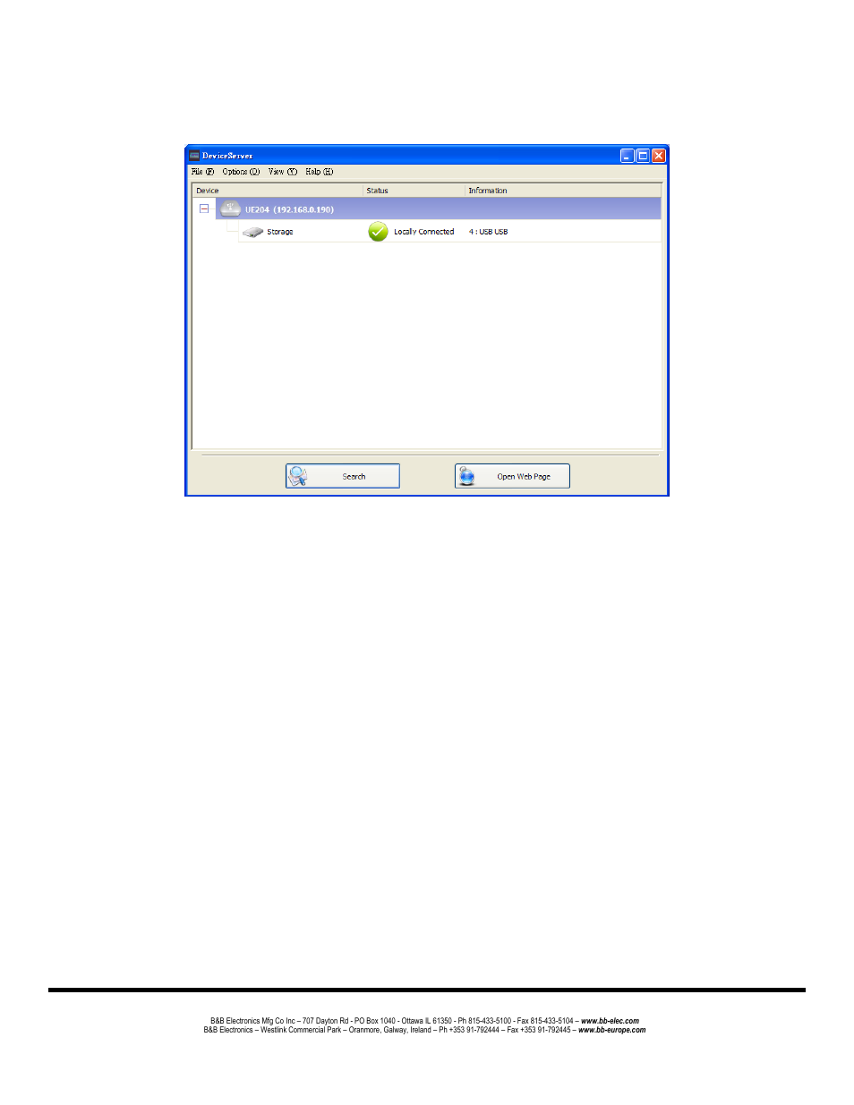Server configuration | B&B Electronics UE204 - Manual User Manual | Page 11 / 24