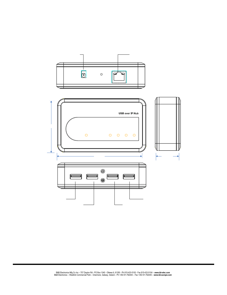 Appendix, Mechanical diagram | B&B Electronics UE204 - Manual User Manual | Page 23 / 24