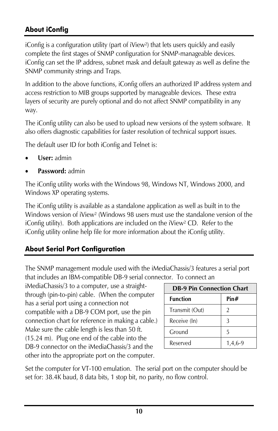 About iconfig, About serial port configuration | B&B Electronics 850-10953-DC - Manual User Manual | Page 10 / 20