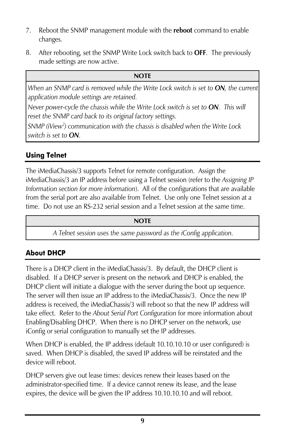 Using telnet, About dhcp | B&B Electronics 850-10953-DC - Manual User Manual | Page 9 / 20