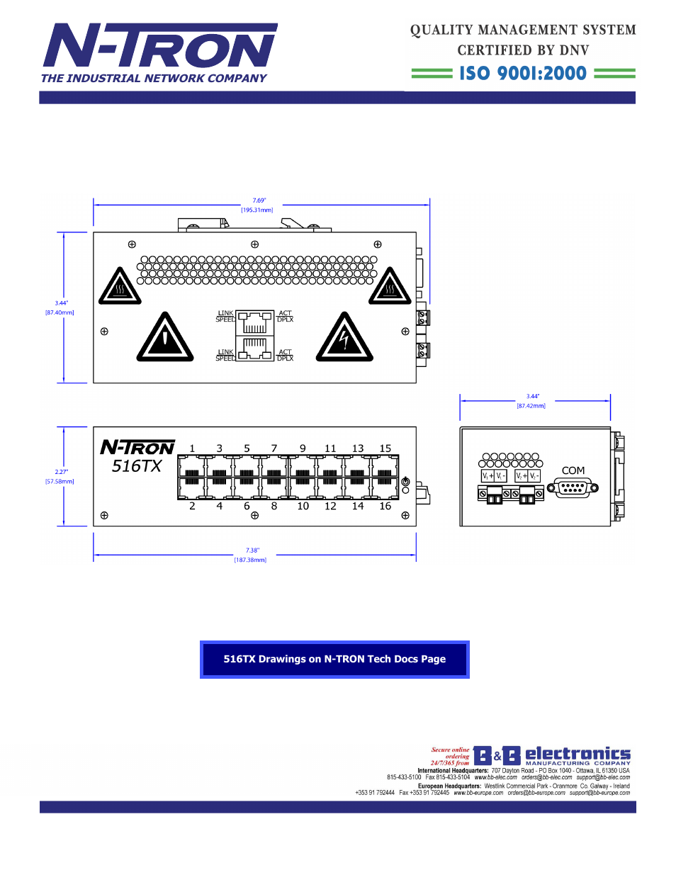 B&B Electronics 516TX-A - Datasheet User Manual | Page 3 / 3