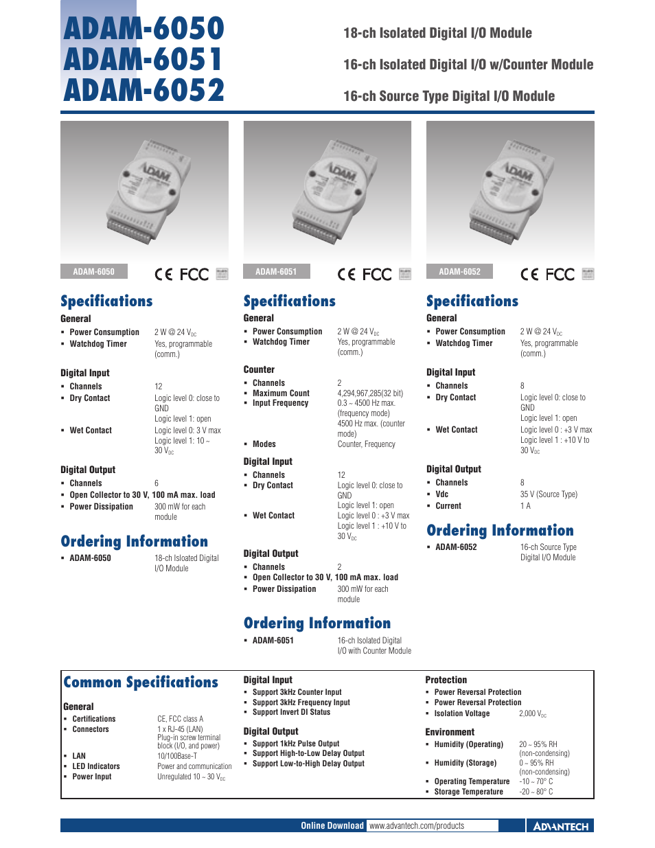 B&B Electronics ADAM-6052 - Datasheet User Manual | 1 page