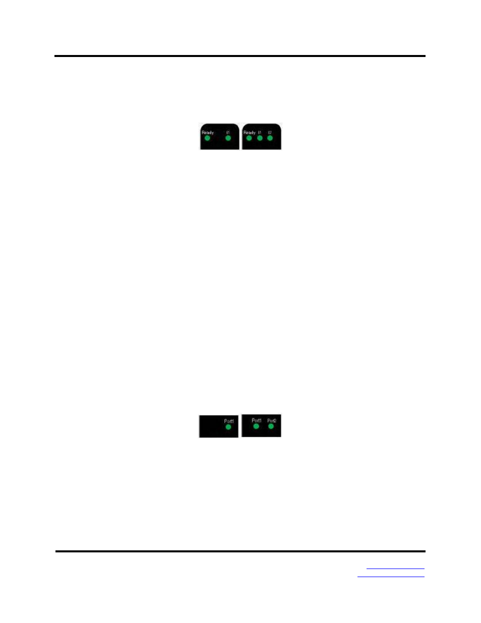 Led indicators, E1/e2 ethernet link led, Ready led | Serial port leds | B&B Electronics MESR900 Series - Fiber Models - Manual User Manual | Page 11 / 84