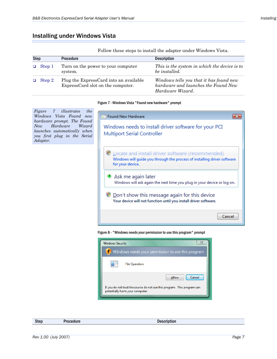 Installing under windows vista | B&B Electronics QSPXP-100 - Manual User Manual | Page 11 / 36