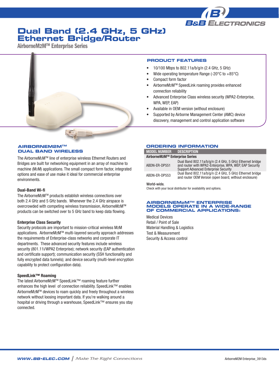 B&B Electronics ABDN-ER-DP553 - Datasheet User Manual | 2 pages