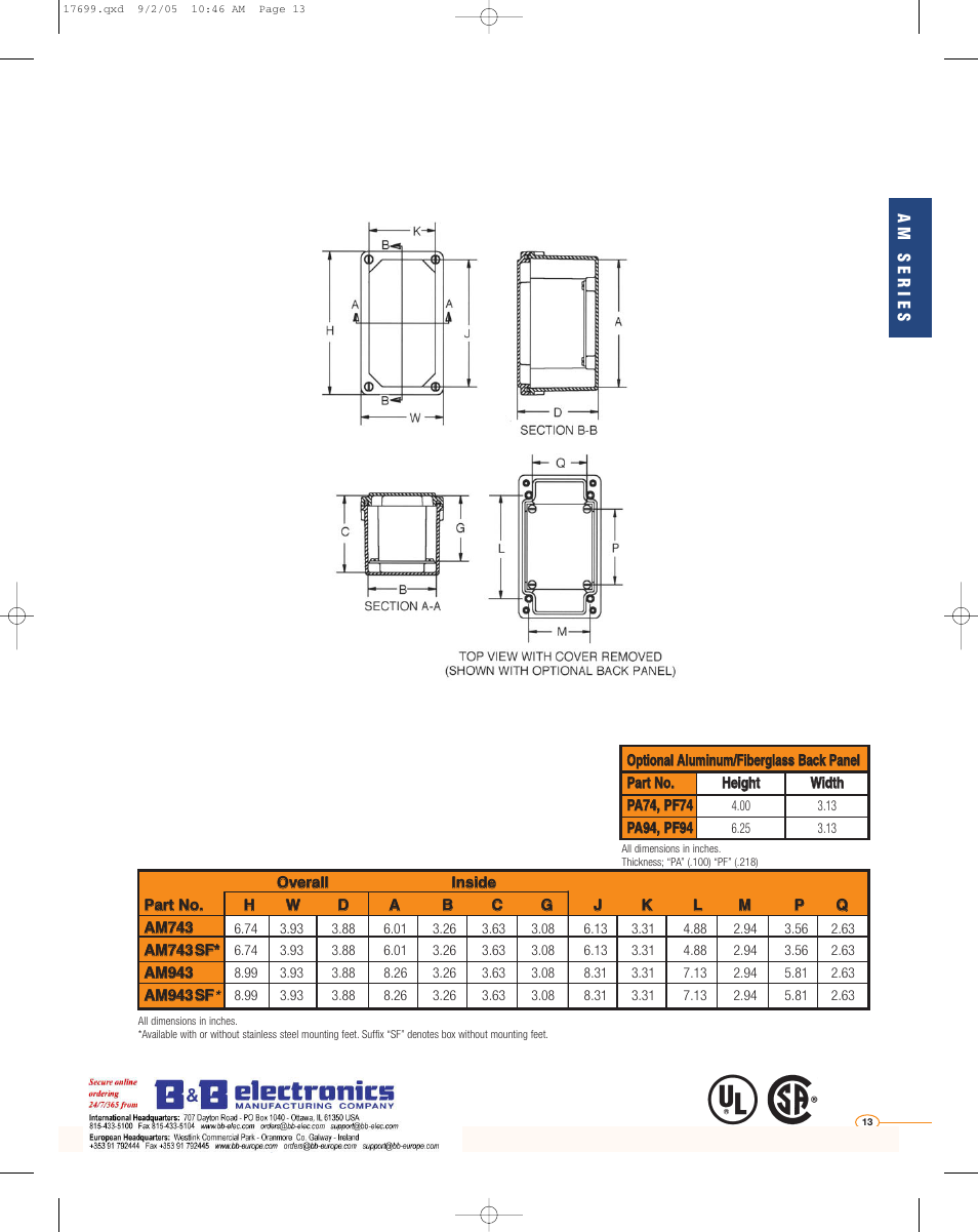 B&B Electronics AM943 - Datasheet User Manual | Page 2 / 2
