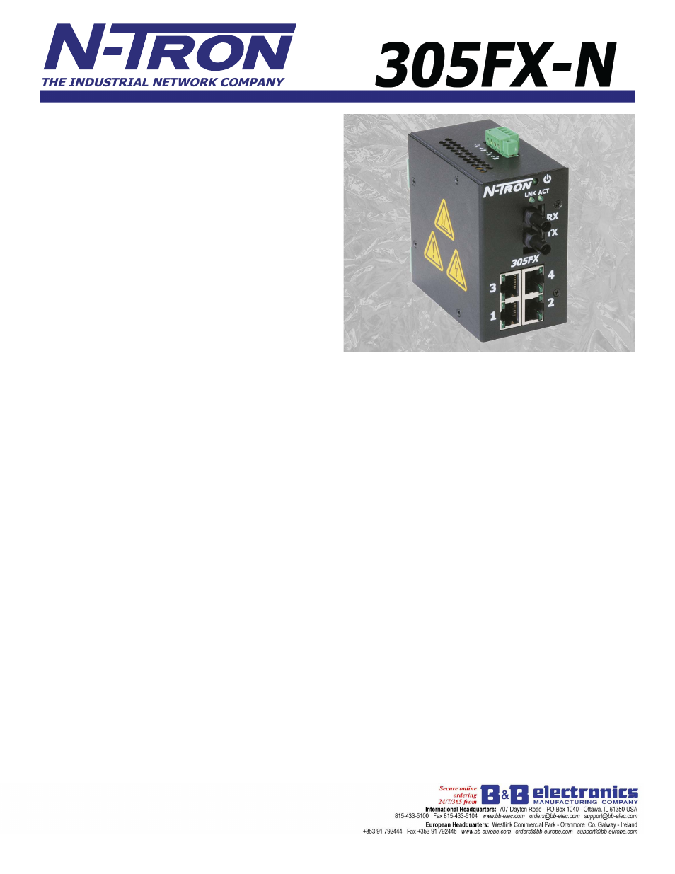 B&B Electronics 305FX-ST - Datasheet User Manual | 3 pages