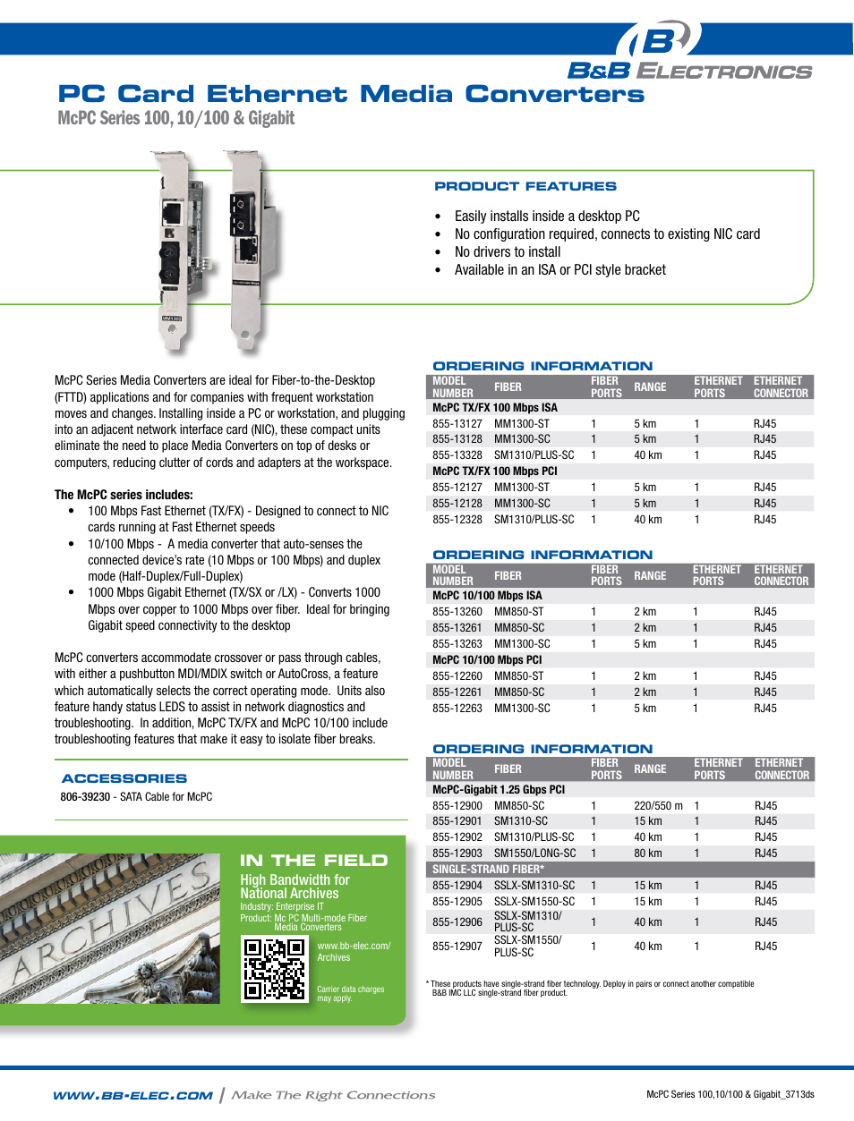 B&B Electronics 855-12900--07 - Datasheet User Manual | 2 pages