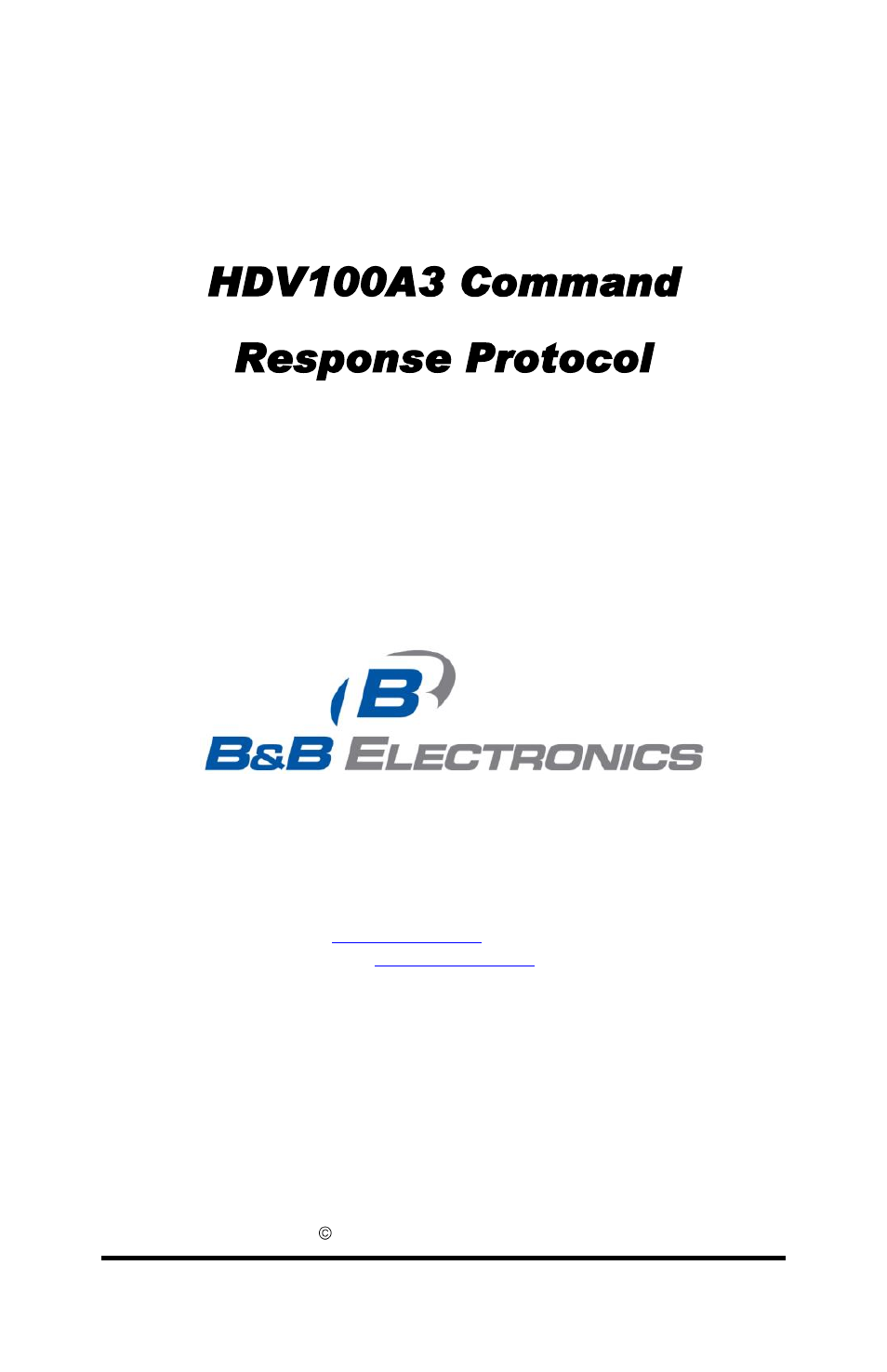 B&B Electronics HDV100A3 - Manual User Manual | 31 pages