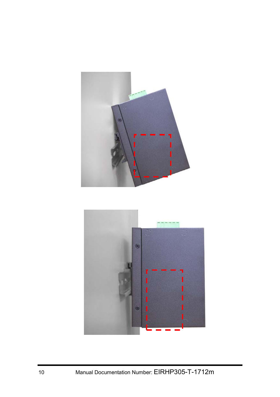 Hanging the industrial switch | B&B Electronics EIRHP305-T - Manual User Manual | Page 14 / 19