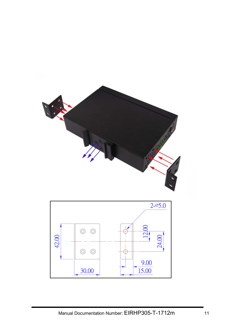 Wall-mount plate mounting | B&B Electronics EIRHP305-T - Manual User Manual | Page 15 / 19
