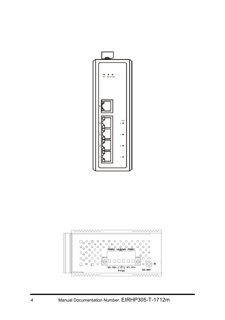 Front panel, Top view | B&B Electronics EIRHP305-T - Manual User Manual | Page 8 / 19