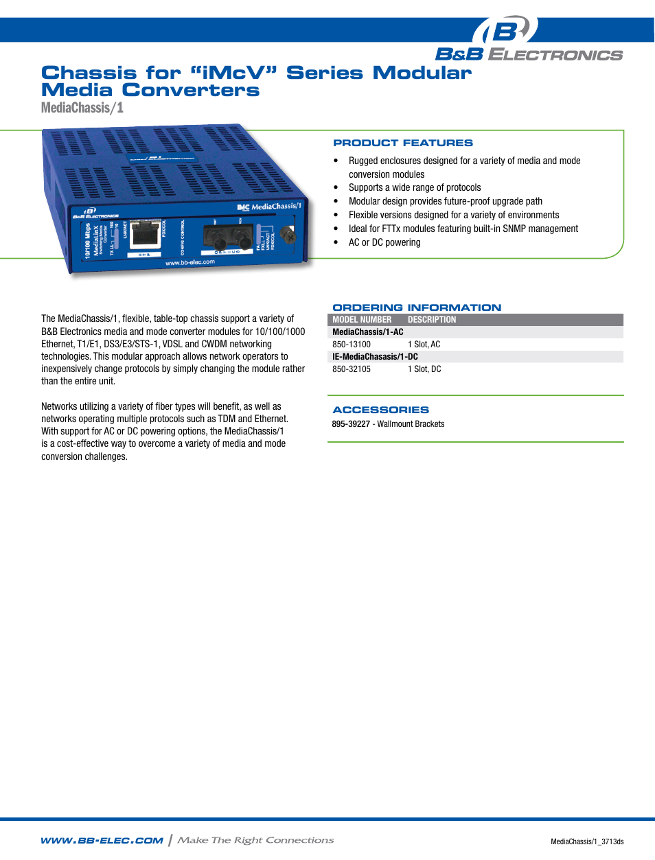 B&B Electronics 850-32105 - Datasheet User Manual | 2 pages