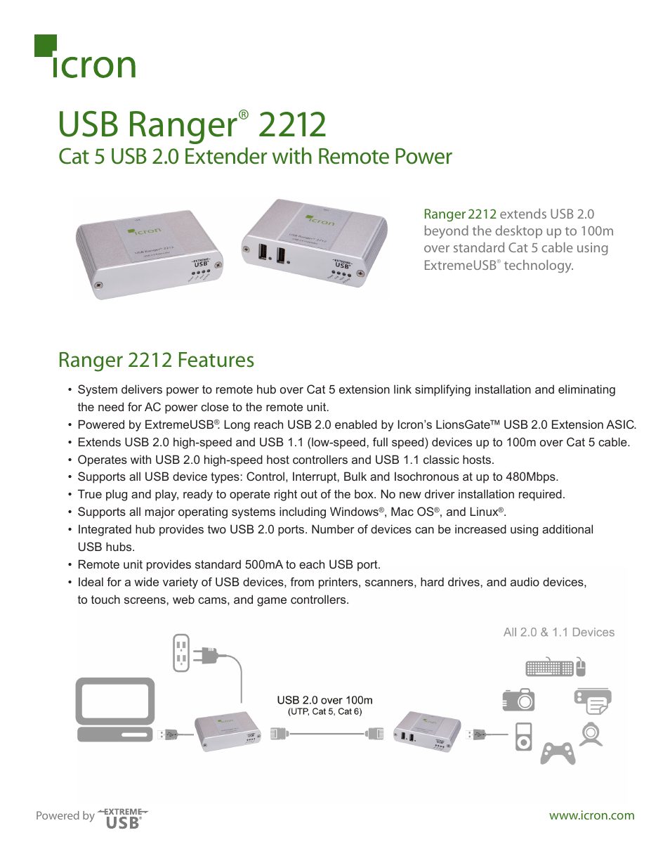 Icron Ranger 2212 User Manual | 2 pages