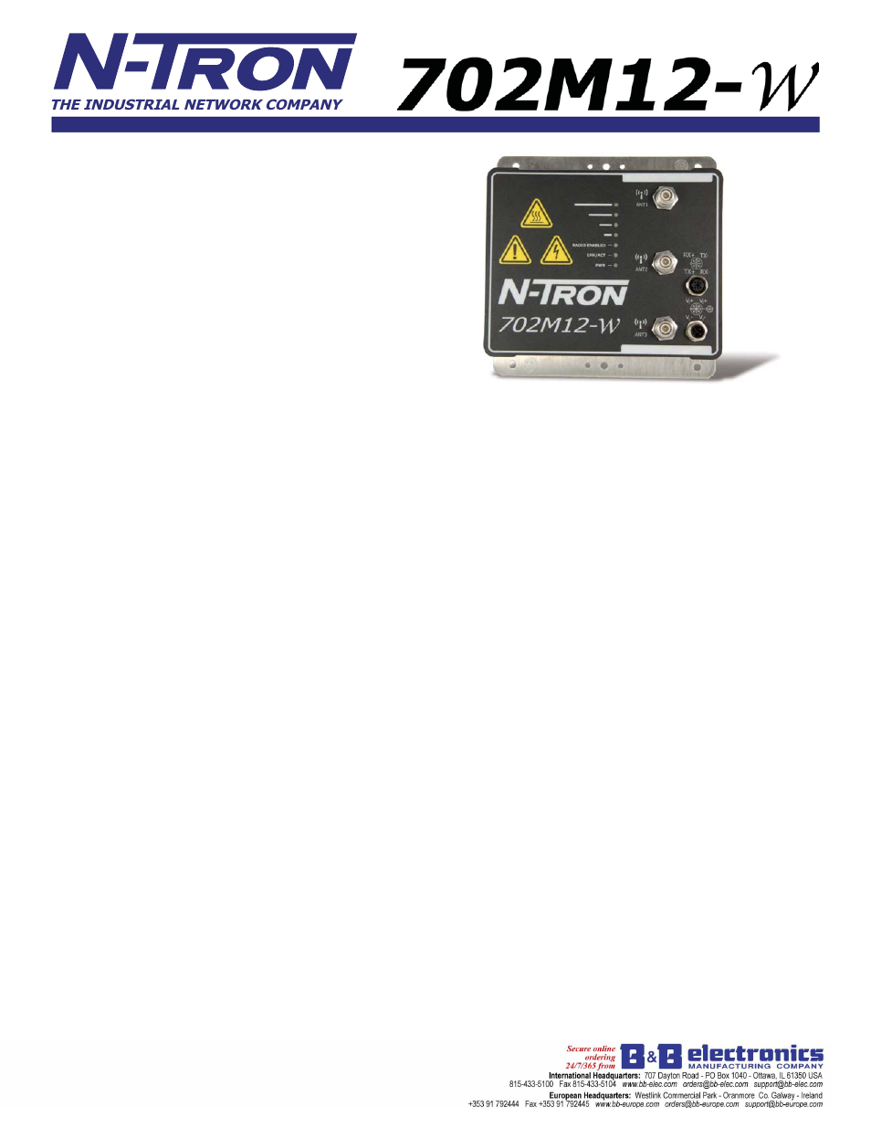 B&B Electronics 702M12-W - Datasheet User Manual | 5 pages