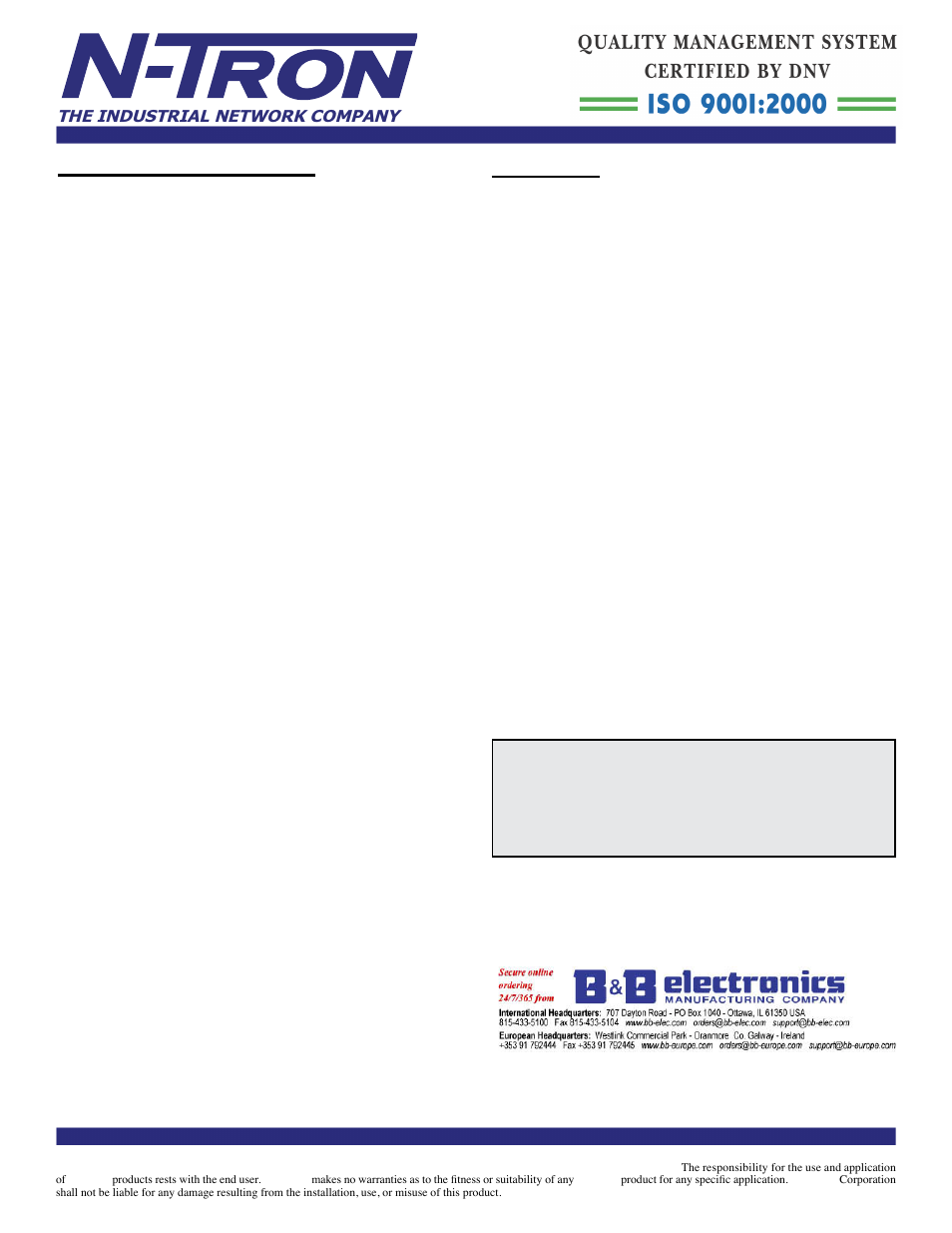 Benefits, 304tx specifications | B&B Electronics 304TX-N - Datasheet User Manual | Page 2 / 3