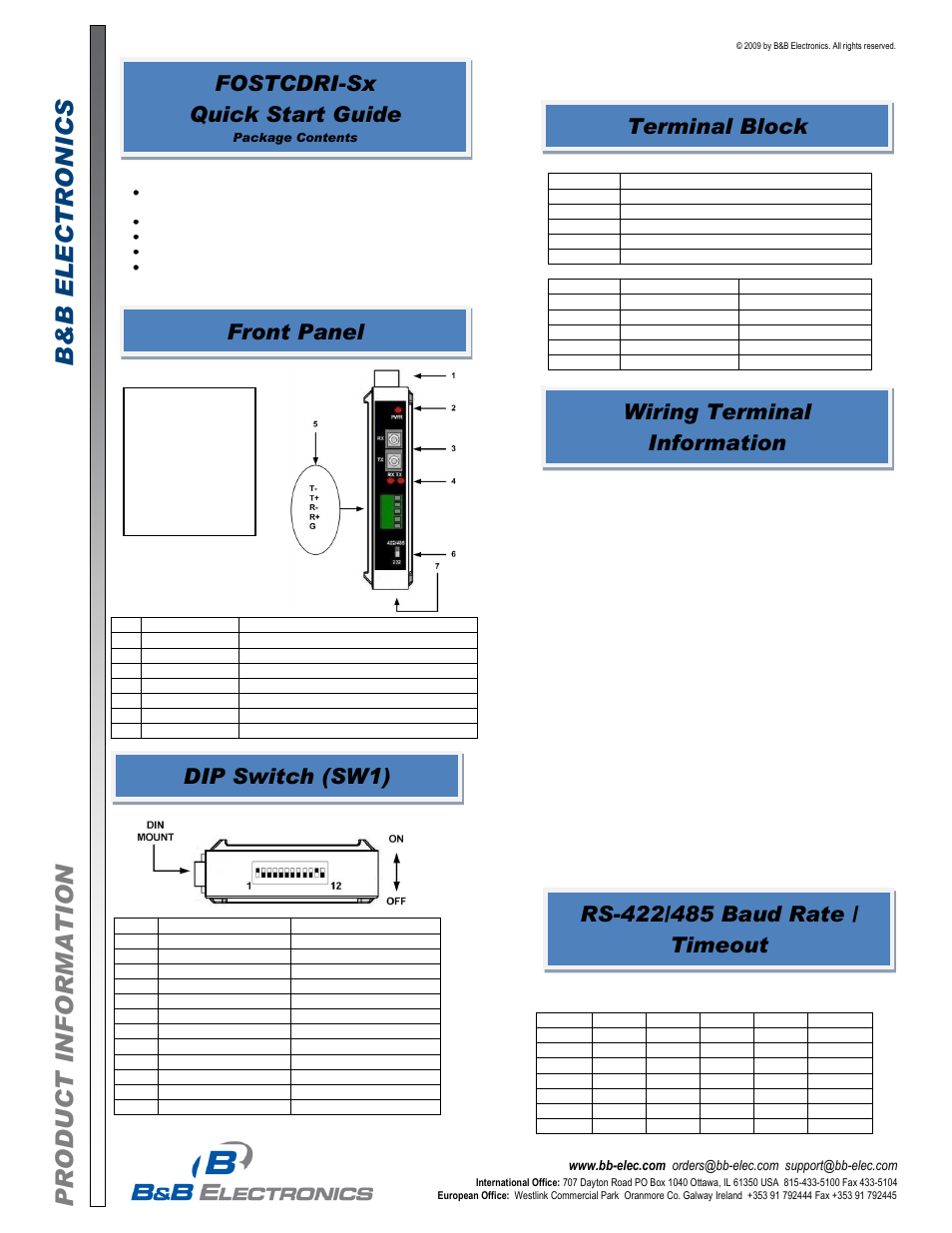 B&B Electronics FOSTCDRI-ST - Quick Start Guide User Manual | 4 pages