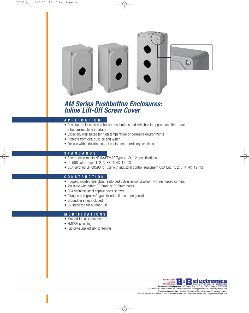 B&B Electronics AM3PB22 - Datasheet User Manual | 6 pages