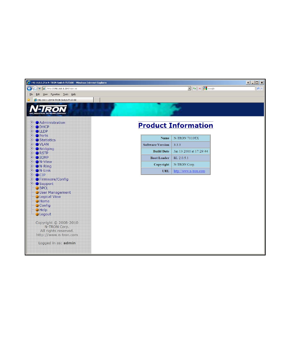 Web management - home | B&B Electronics 7010TX - Manual User Manual | Page 25 / 153