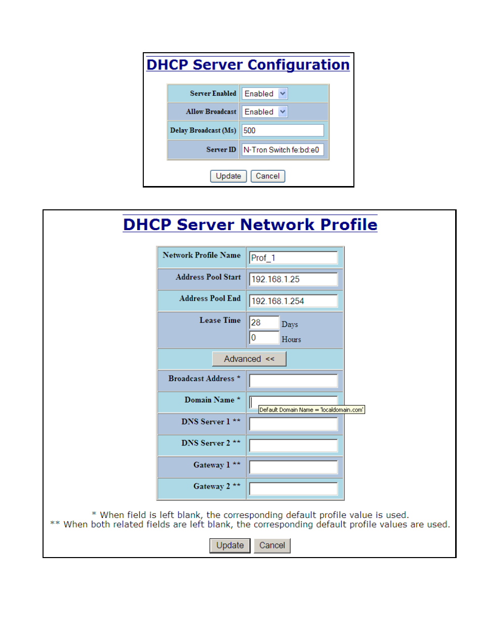 Dhcp – server – setup profiles, continued | B&B Electronics 7010TX - Manual User Manual | Page 34 / 153