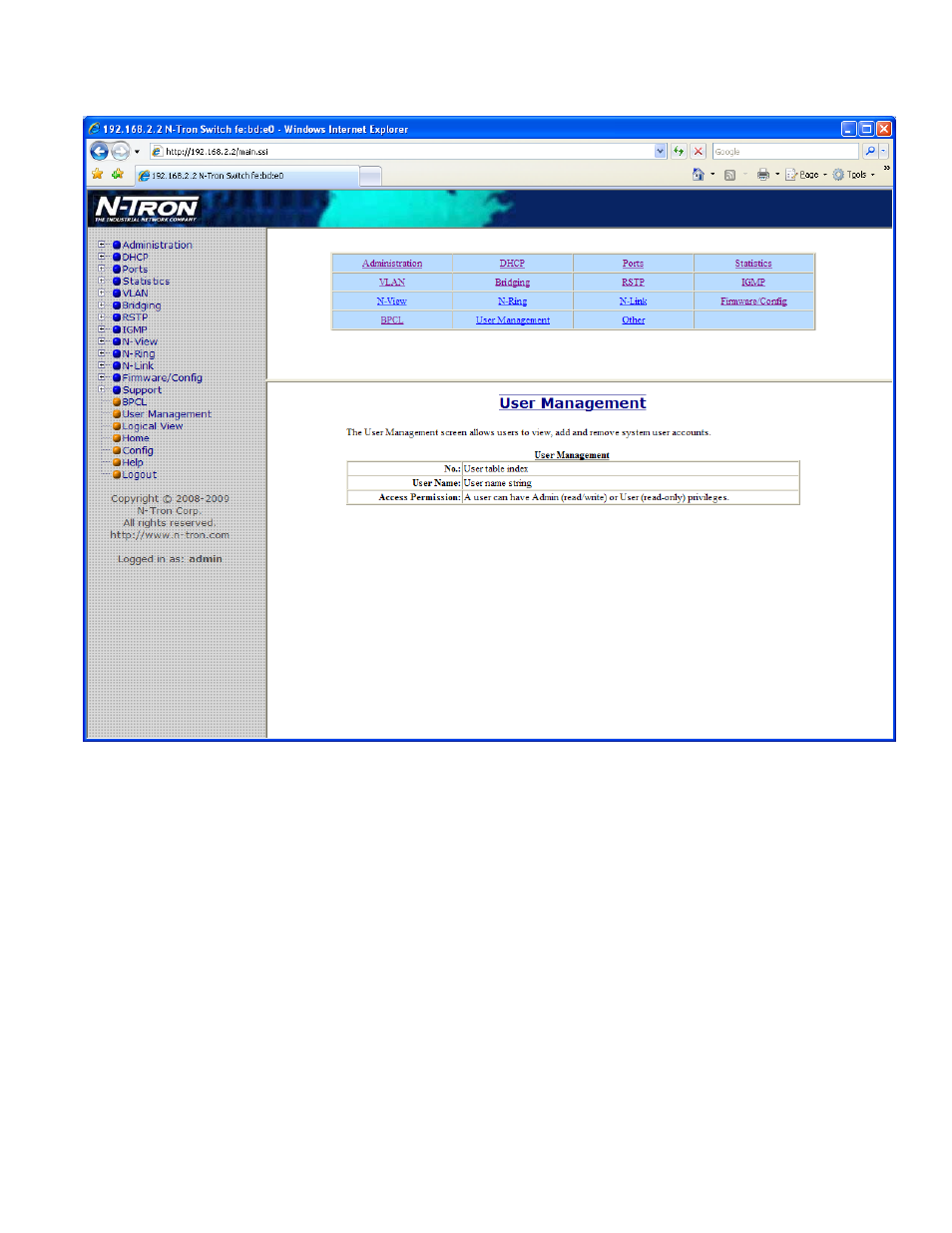 Help – user management | B&B Electronics 7018TX - Manual User Manual | Page 108 / 138