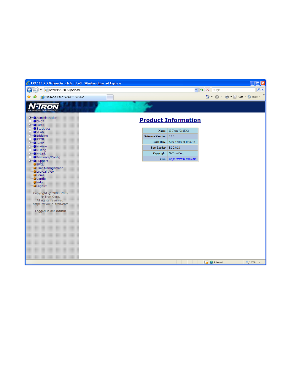 Web management - home | B&B Electronics 7018TX - Manual User Manual | Page 22 / 138