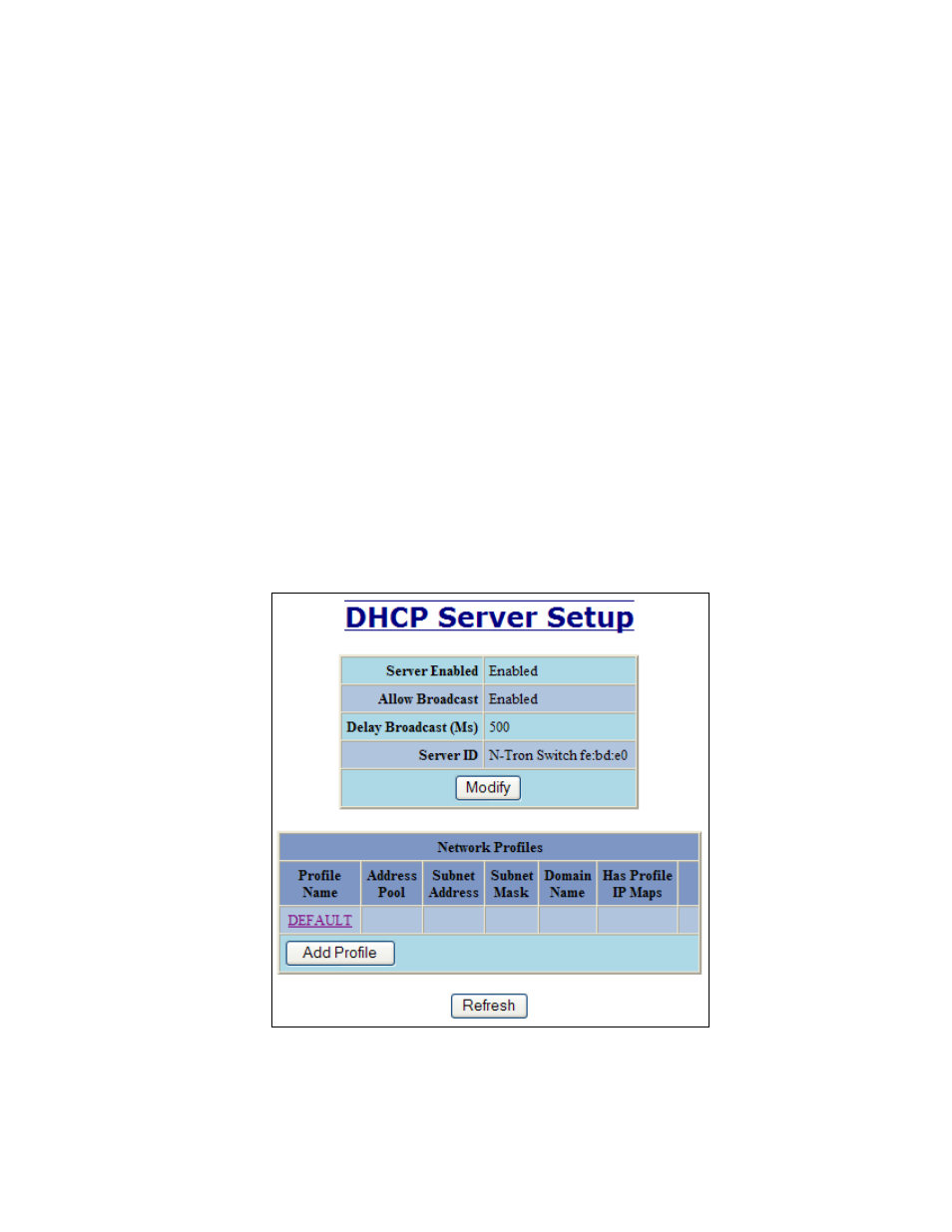 Dhcp – server – setup profiles | B&B Electronics 7018TX - Manual User Manual | Page 29 / 138