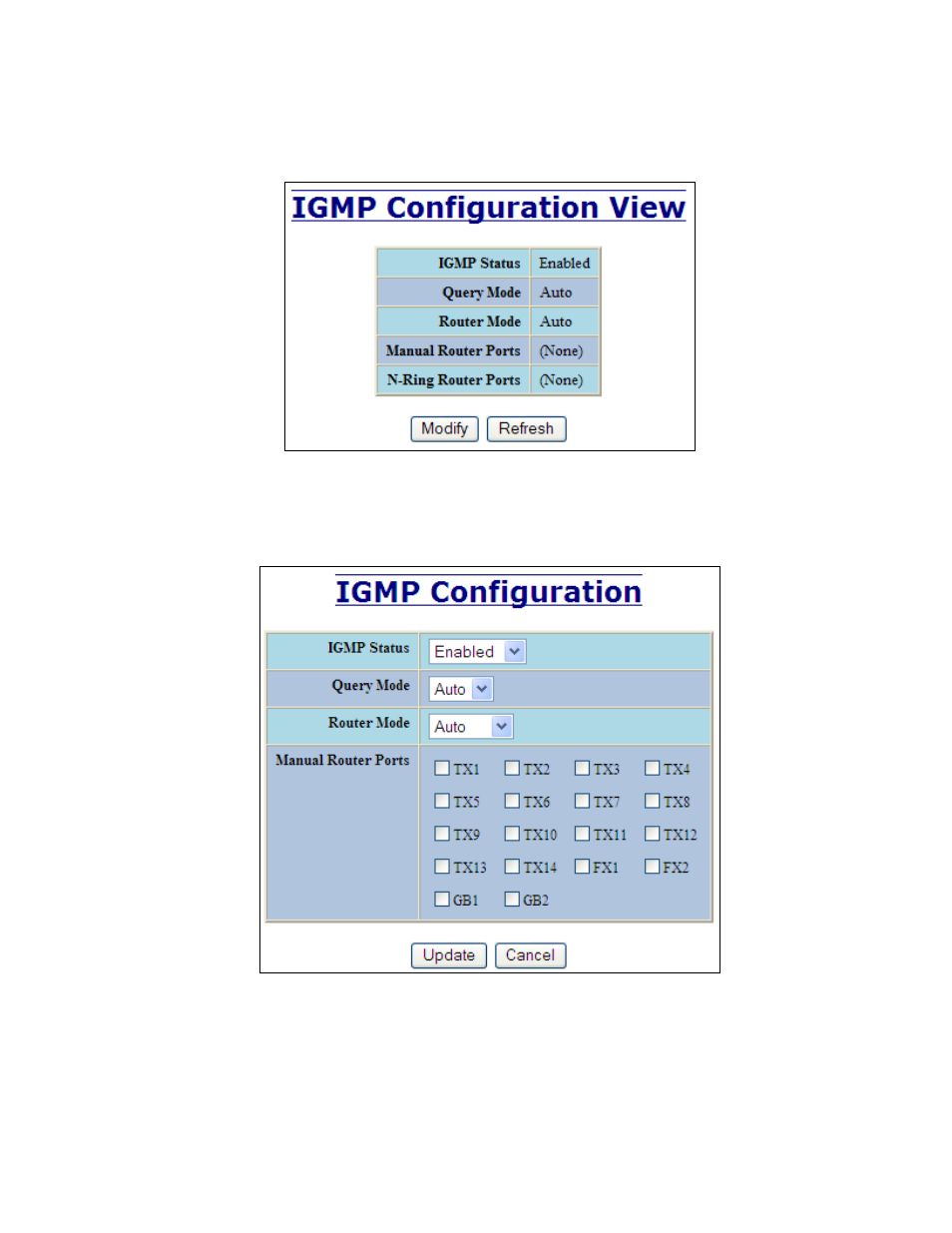 Igmp – configuration | B&B Electronics 7018TX - Manual User Manual | Page 61 / 138