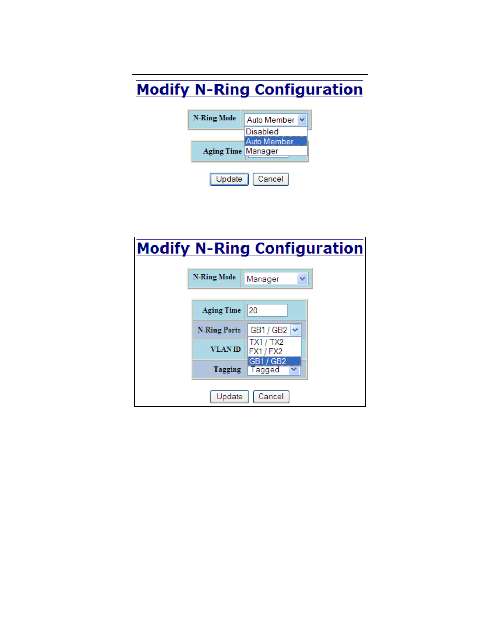 N-ring – configuration, continued | B&B Electronics 7018TX - Manual User Manual | Page 71 / 138