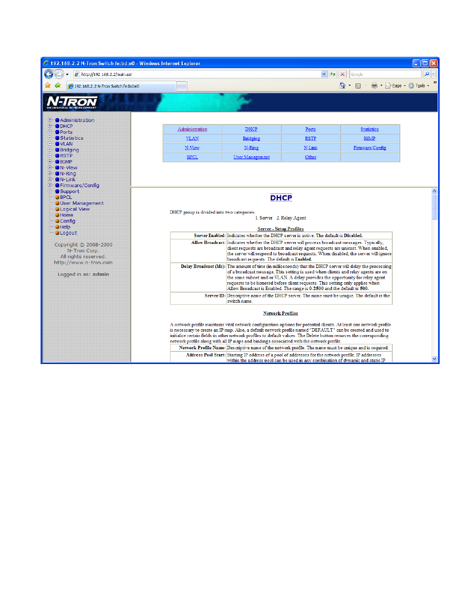 Help – dhcp | B&B Electronics 7018TX - Manual User Manual | Page 99 / 138