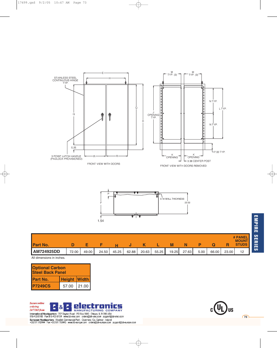 B&B Electronics AM363016L - Datasheet User Manual | Page 8 / 8
