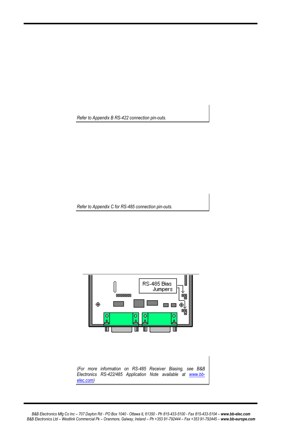 Rs-422 mode, Rs-485 mode | B&B Electronics ESP902 - Manual User Manual | Page 22 / 91