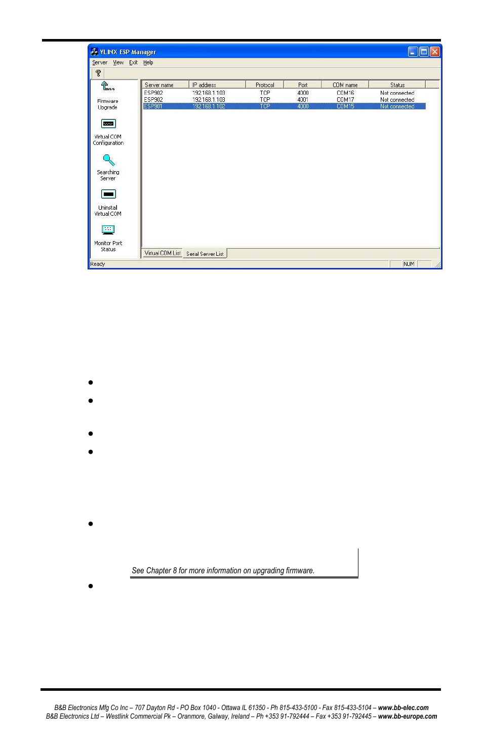 Oftware, Verview, Menus | Software overview | B&B Electronics ESP902 - Manual User Manual | Page 31 / 91