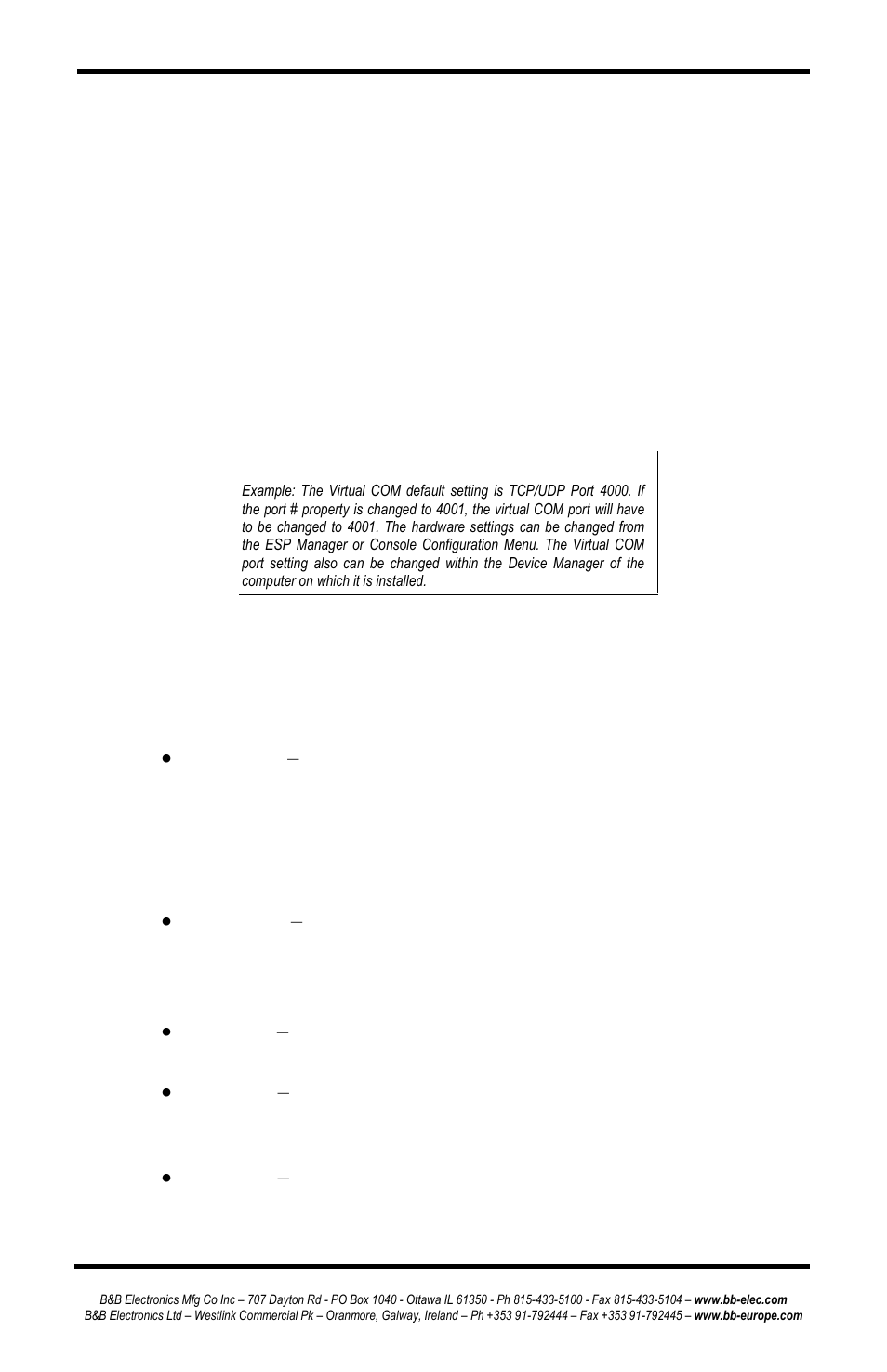 Port status, Tcp/udp port, Serial port mode | B&B Electronics ESP902 - Manual User Manual | Page 45 / 91