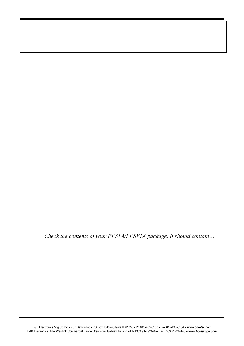 B&B Electronics PESV1A - Manual User Manual | Page 7 / 60