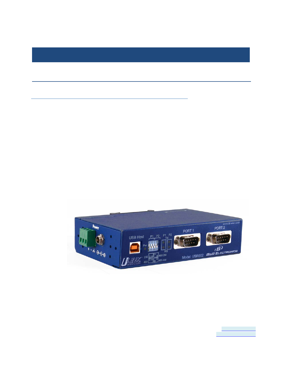 Hardware installation, Ection | B&B Electronics USR604 - Manual User Manual | Page 17 / 45