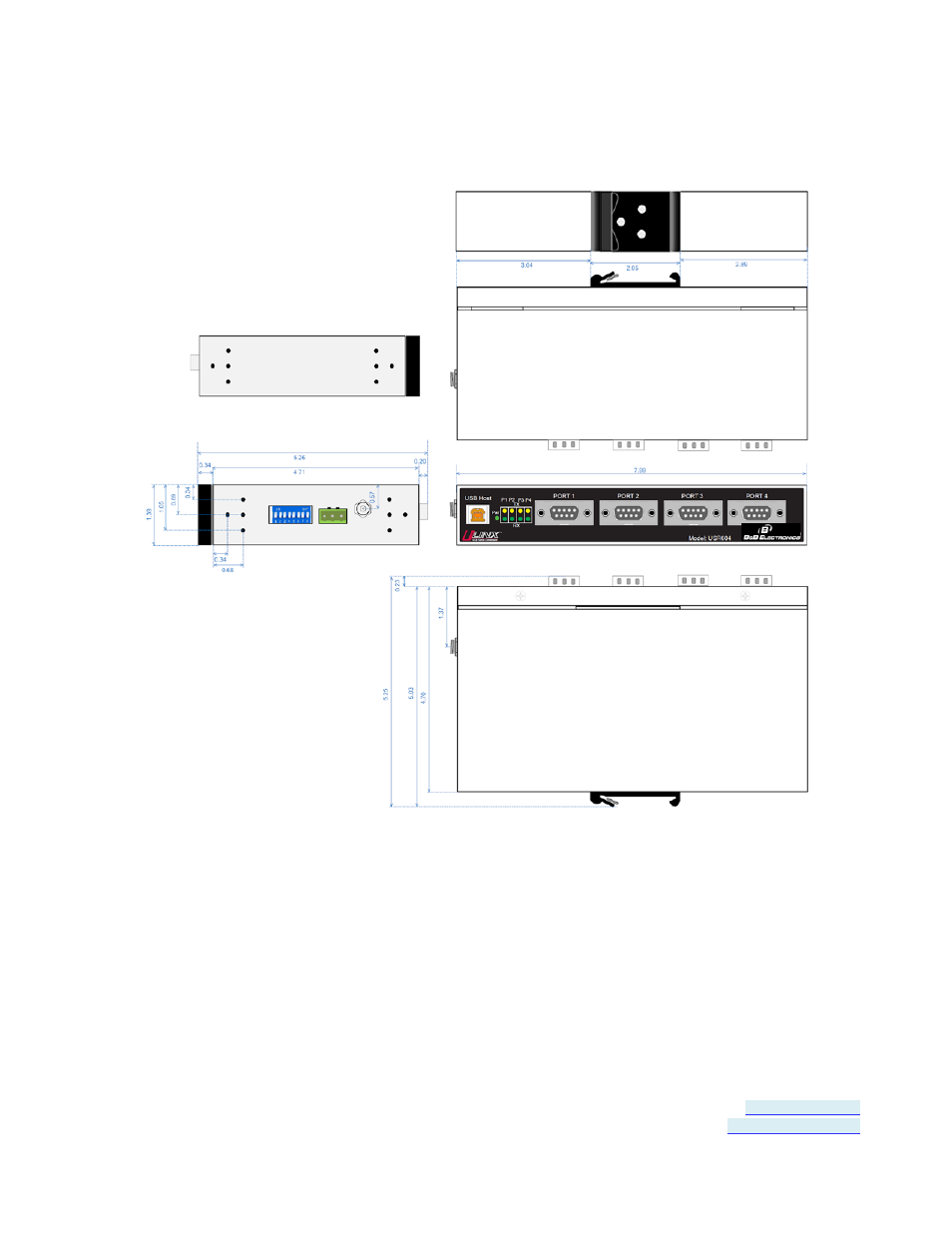 Usr604 dimensions | B&B Electronics USR604 - Manual User Manual | Page 36 / 45