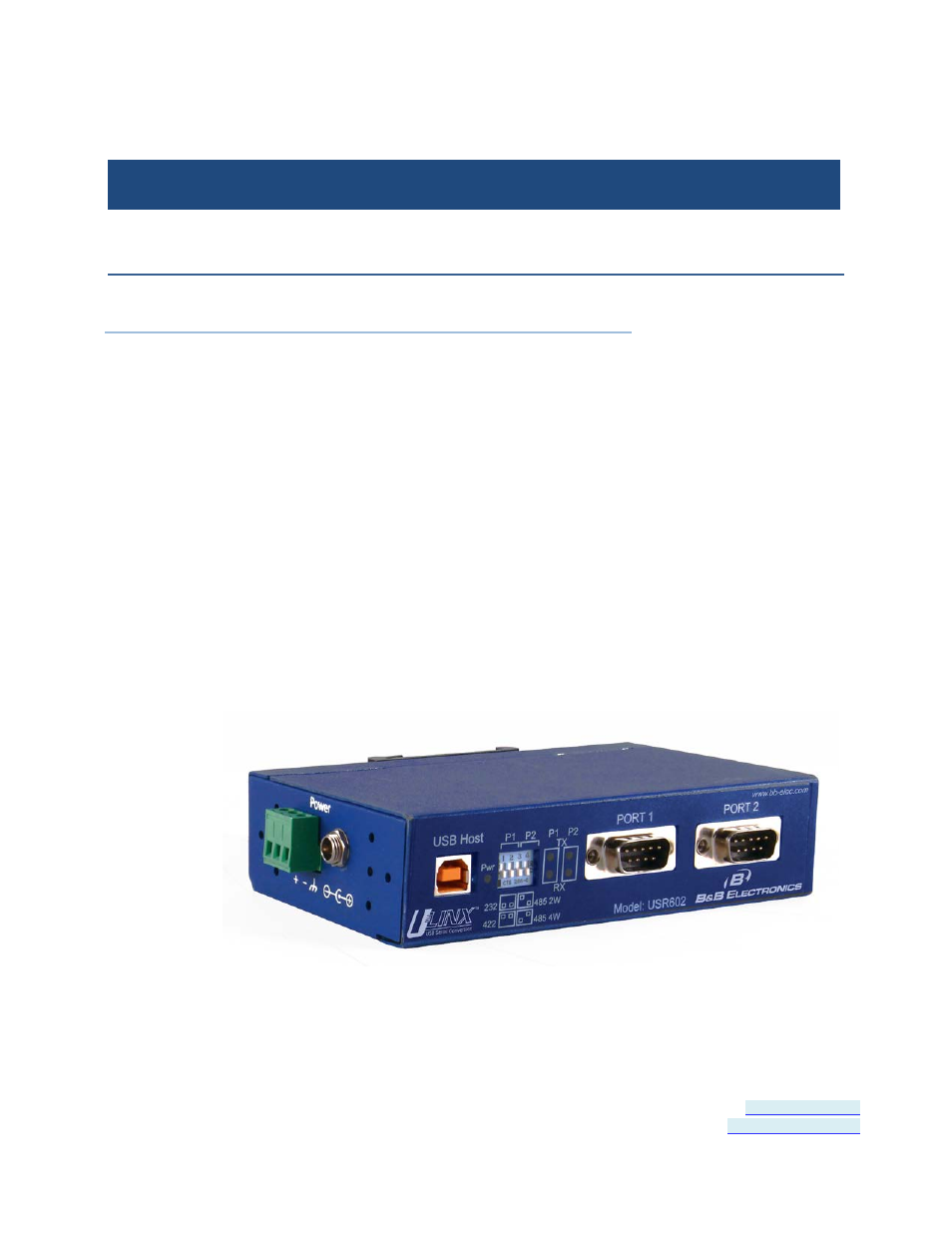 Overview, Ection | B&B Electronics USR604 - Manual User Manual | Page 5 / 45