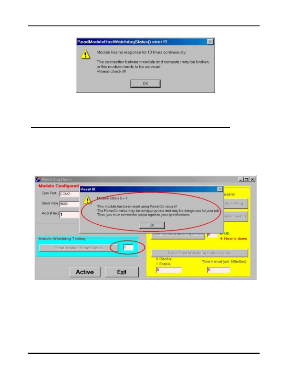 Module watchdog | B&B Electronics I-7060 - Quick Start Guide User Manual | Page 51 / 56