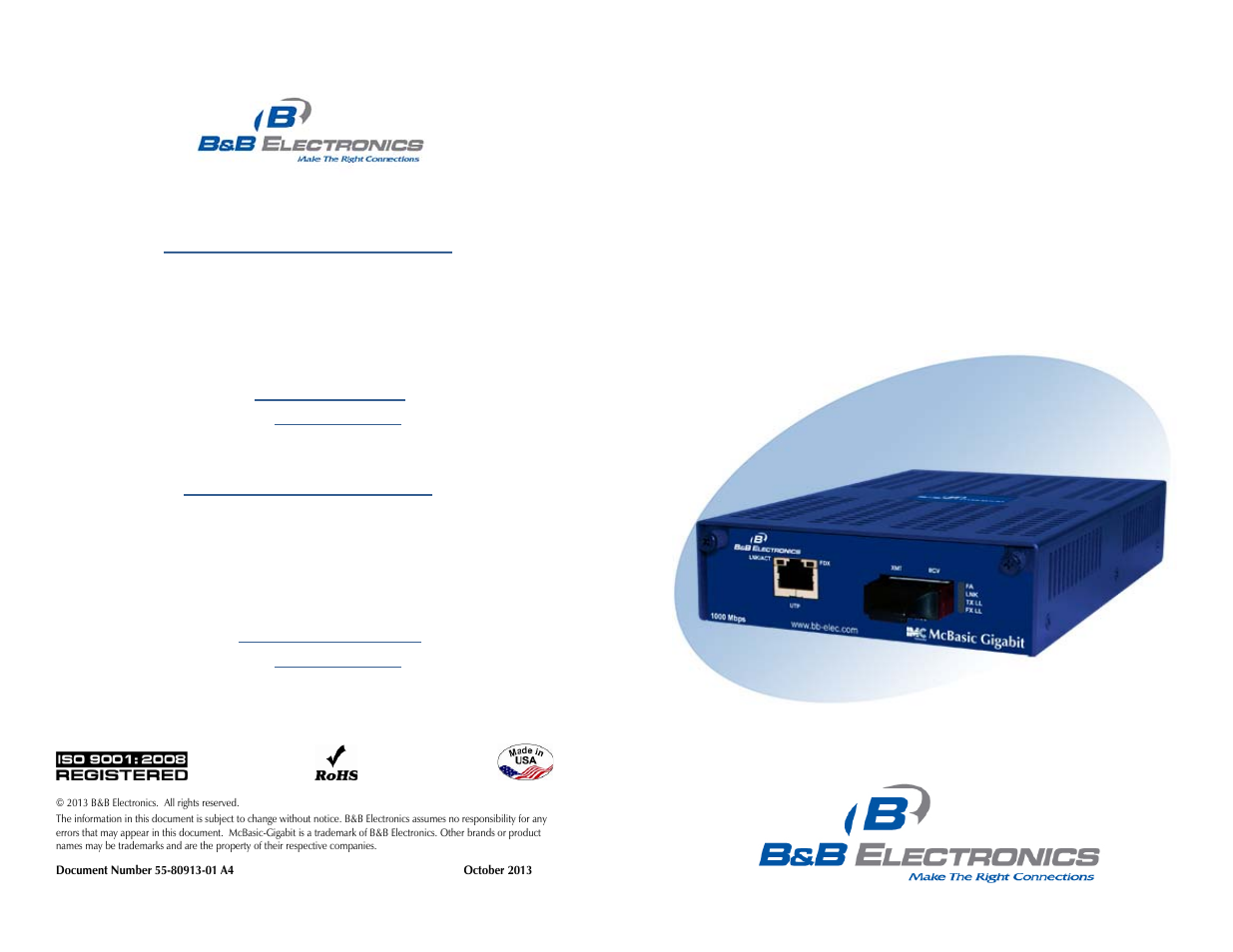 B&B Electronics 855-11844--51 - Manual User Manual | 8 pages